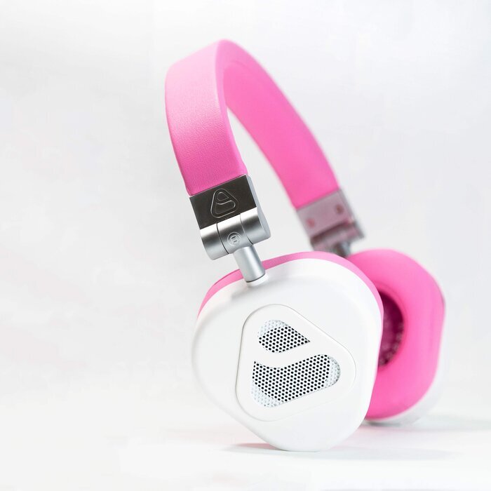 EAMUS Verto Headphones - 3 in 1 convertible speakers and headphones- White/Pink
