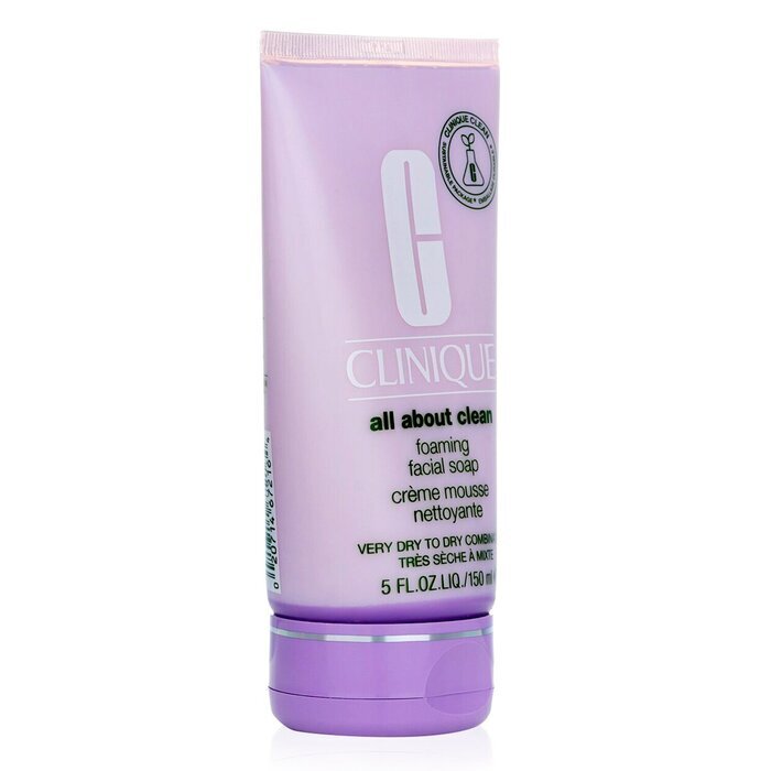 Clinique All About Clean schäumende Gesichtsseife – sehr trockene bis trockene Mischhaut, 150 ml