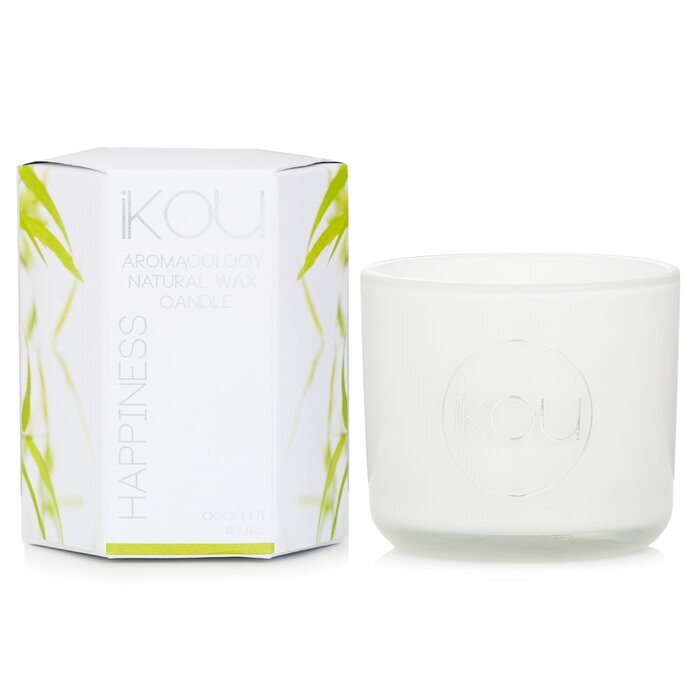 iKOU Eco-Luxury Aromacology Kerzenglas aus natürlichem Wachs – Happiness (Kokosnuss und Limette), 85 g