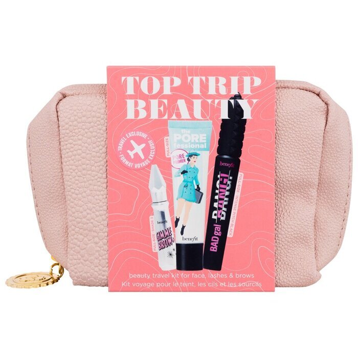 Benefit Top Trip Beauty Set Porefessional Primer 22 ml / Badgal Bang! Mascara 8 5 g / Gimme Brow+ Nr. 3 3 g / Beutel 33,5 ml