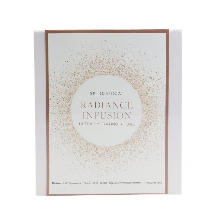 Skin Medica Radiance Infusion Ultra Hydrating Ritual Set: HA Rejuvenating Hydrator 28,4 g + Ultra Hydrating Sheet-Maske 2 Stk. + Rosenquarz-Roller 4 Stk.