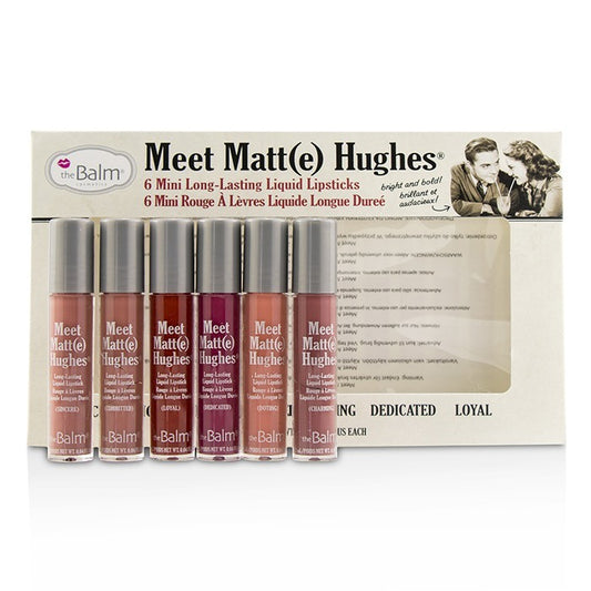 TheBalm Meet Matt(e) Hughes 6 Mini-Set mit lang anhaltenden flüssigen Lippenstiften – Vol. 1, 6 x 1,2 ml