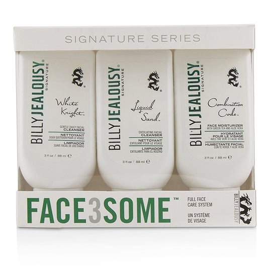 Billy Jealousy Face3Some Kit: Feuchtigkeitscreme fürs Gesicht 88 ml + Peeling-Gesichtsreiniger 88 ml + sanfter täglicher Gesichtsreiniger 88 ml, 3-tlg.
