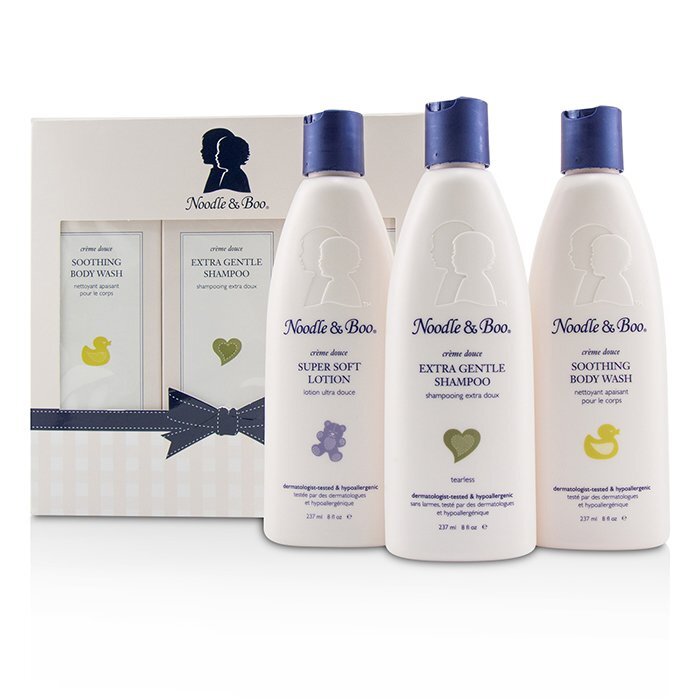 Noodle & Boo Starter-Geschenkset: Extra sanftes Shampoo 237 ml/8 oz + beruhigendes Duschgel 237 ml/8 oz + superweiche Lotion 237 ml/8 oz, 3-tlg.