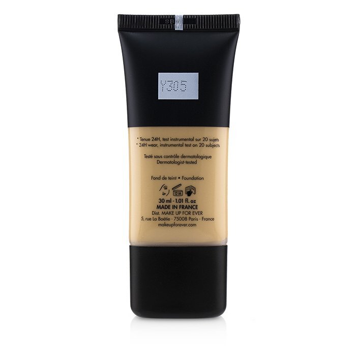 Make Up For Ever Matte Velvet Skin Foundation mit vollständiger Abdeckung – Nr. Y305 (Soft Beige) 30 ml/1 oz