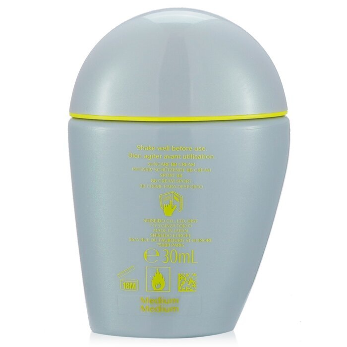 Shiseido Sports BB SPF 50+, schnelltrocknend und sehr wasserfest, mittel, 30 ml