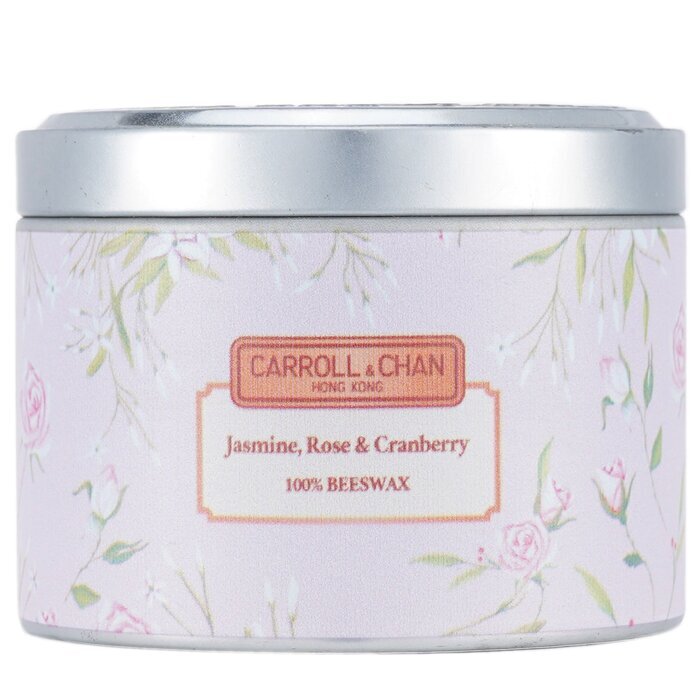 Carroll & Chan Kerze in Dose, 100 % Bienenwachs, Jasmin, Rose, Cranberry (8 x 6) cm