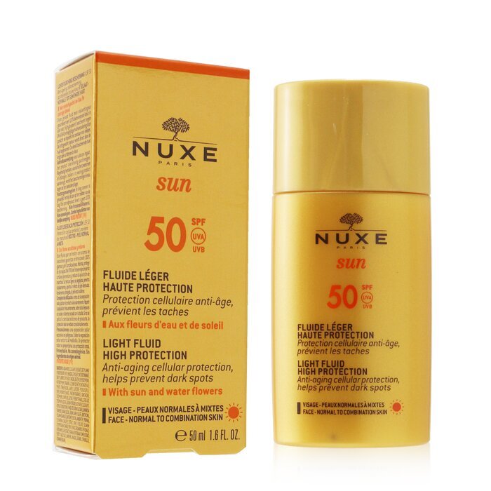 Nuxe Sun Light Fluid für das Gesicht – Hoher Schutz LSF 50 (für normale bis Mischhaut) 50 ml