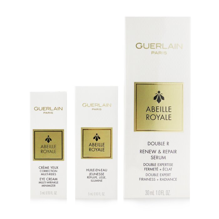 Guerlain Abeille Royale Age-Defying Programme (Set aus Serum, Öl, Augencreme und Tasche) 3 Stück + 1 Tasche