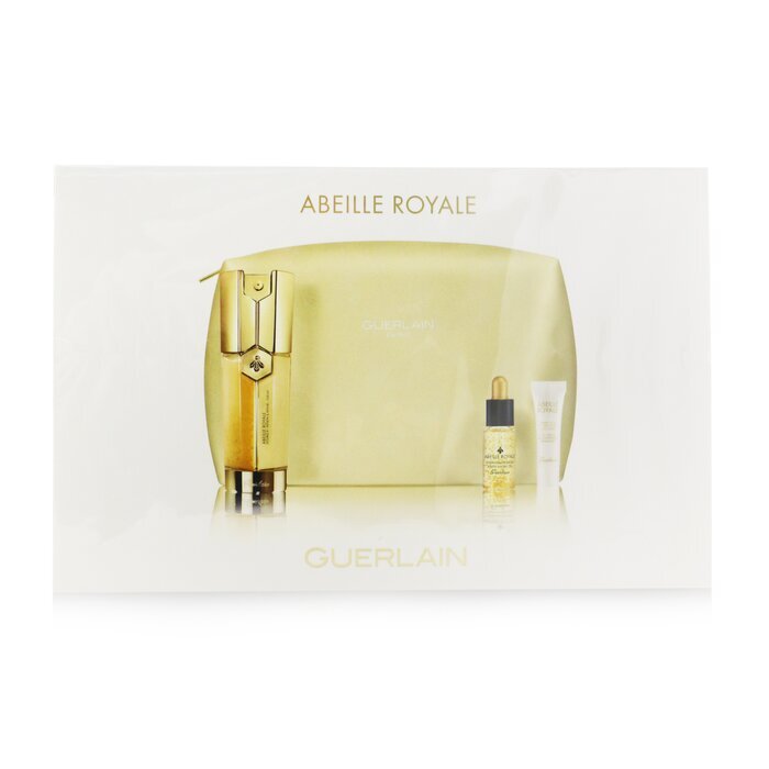 Guerlain Abeille Royale Age-Defying Programme (Set aus Serum, Öl, Augencreme und Tasche) 3 Stück + 1 Tasche