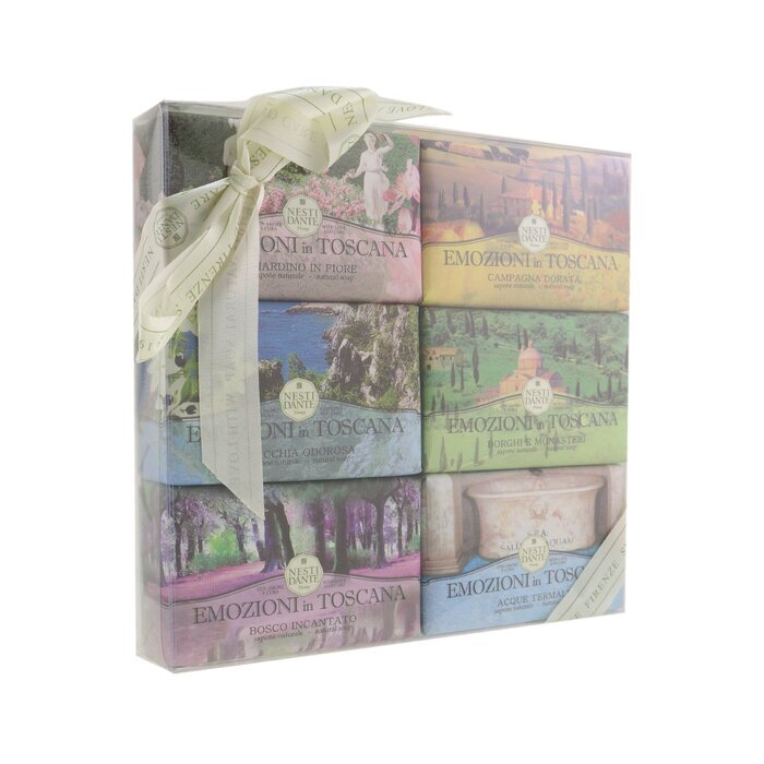 Nesti Dante Emozioni In Toscana The Collection Geschenkset (#Gardino In Flore, #Campagna Dorata, #Macchia Odorosa, #Borghi E Monasteri, #Bosco Incantato, #Thermalwasser) 6x 150g/5,3oz