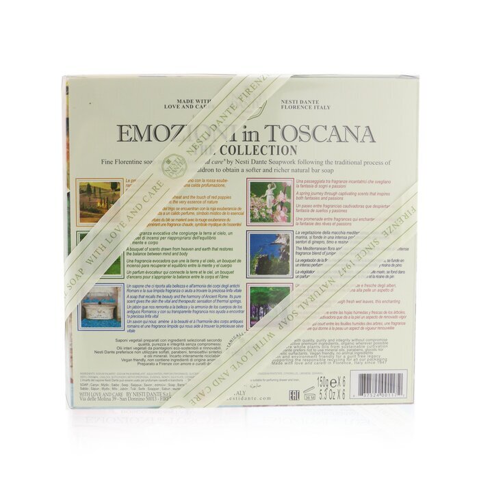 Nesti Dante Emozioni In Toscana The Collection Geschenkset (#Gardino In Flore, #Campagna Dorata, #Macchia Odorosa, #Borghi E Monasteri, #Bosco Incantato, #Thermalwasser) 6x 150g/5,3oz