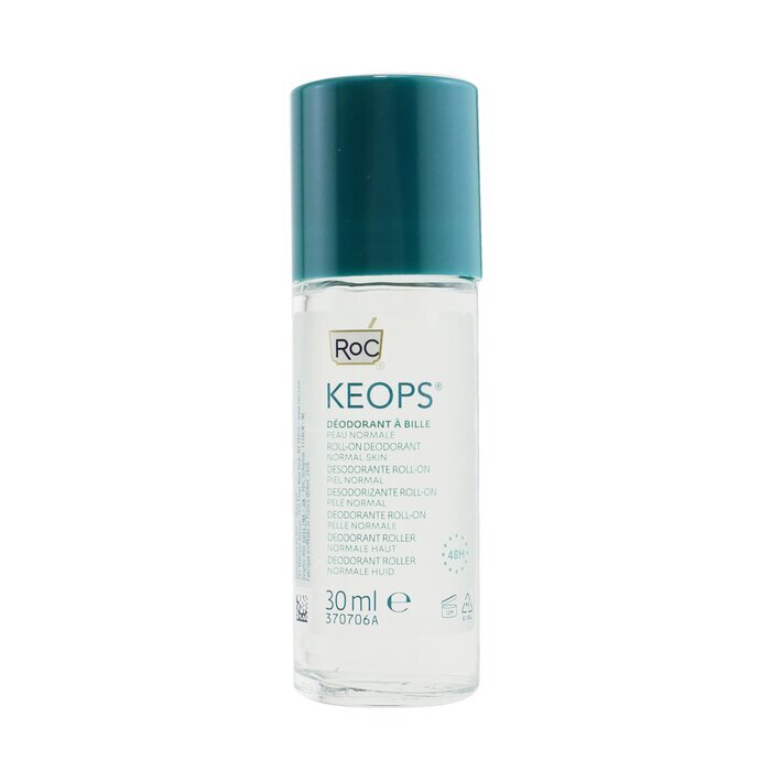 ROC KEOPS Roll-On Deodorant 48H – Ohne Alkohol und Parfüm (Normale Haut) 30ml/1oz