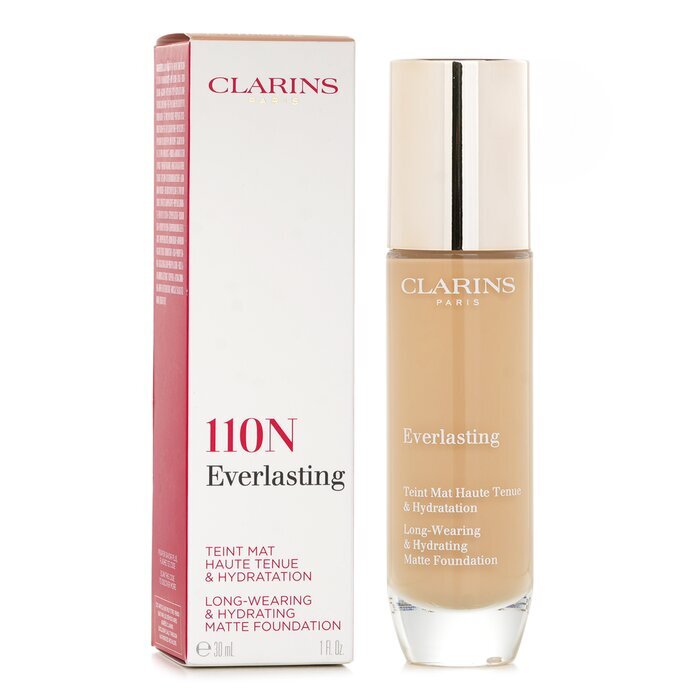 Clarins Everlasting langanhaltendes und feuchtigkeitsspendendes, mattes Make-up, Nr. 110N Honey, 30 ml