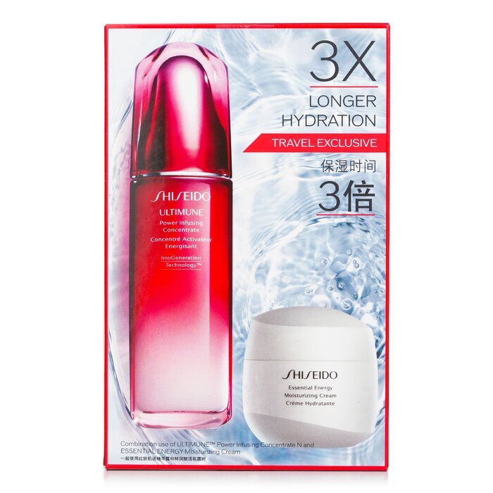 Shiseido Defend & Regenerate Power Feuchtigkeitsset: Ultimune Power Infusing Concentrate N 100ml + Essential Energy Feuchtigkeitscreme 50 ml 2St