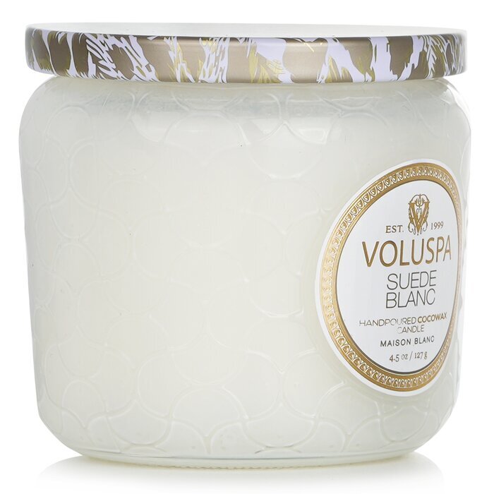 Voluspa Petite Kerze im Glas – Wildleder Blanc 127 g/4,5 oz