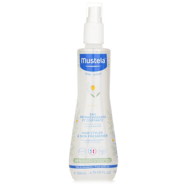 Mustela Hair Styler & Skin Refresher – Mit Kamillenwasser aus biologischem Anbau, 200 ml/6,76 oz