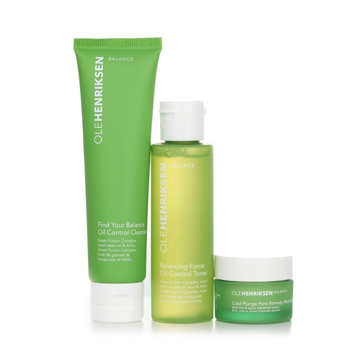 Ole Henriksen Balance It All Oil Control & Porenverfeinerndes Set: Reiniger 60 ml + Toner 65 ml + Feuchtigkeitscreme 15 ml, 3-tlg.