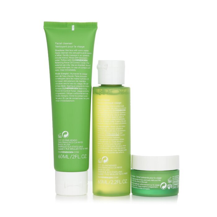 Ole Henriksen Balance It All Oil Control & Porenverfeinerndes Set: Reiniger 60 ml + Toner 65 ml + Feuchtigkeitscreme 15 ml, 3-tlg.