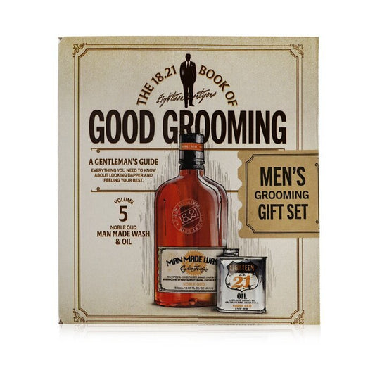 18.21 Man Made Book of Good Grooming Geschenkset Band 5: Noble Oud (Wash 532 ml + Öl 60 ml) 2-tlg.