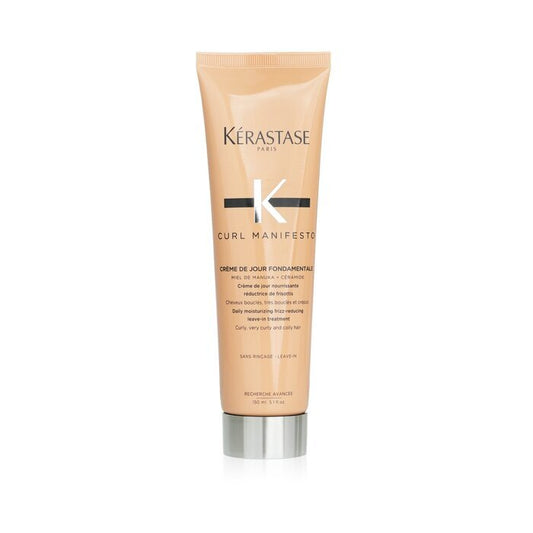 Kerastase Curl Manifesto Creme De Jour Fondamentale Haarcreme, feuchtigkeitsspendende Leave-in-Behandlung zur Reduzierung von Frizz – für lockiges Haar, 150 ml