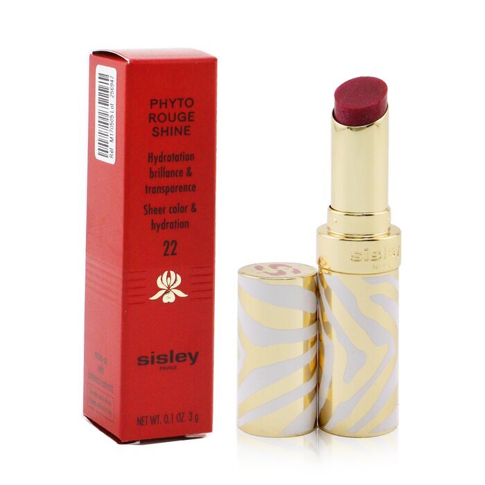 Sisley Phyto Rouge Shine Feuchtigkeitsspendender, glänzender Lippenstift – Nr. 22 Sheer Raspberry, 3 g/0,1 oz