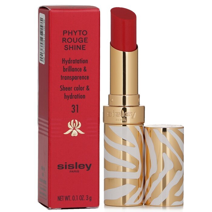 Sisley Phyto Rouge Shine Feuchtigkeitsspendender, glänzender Lippenstift – Nr. 31 Sheer Chili, 3 g/0,1 oz