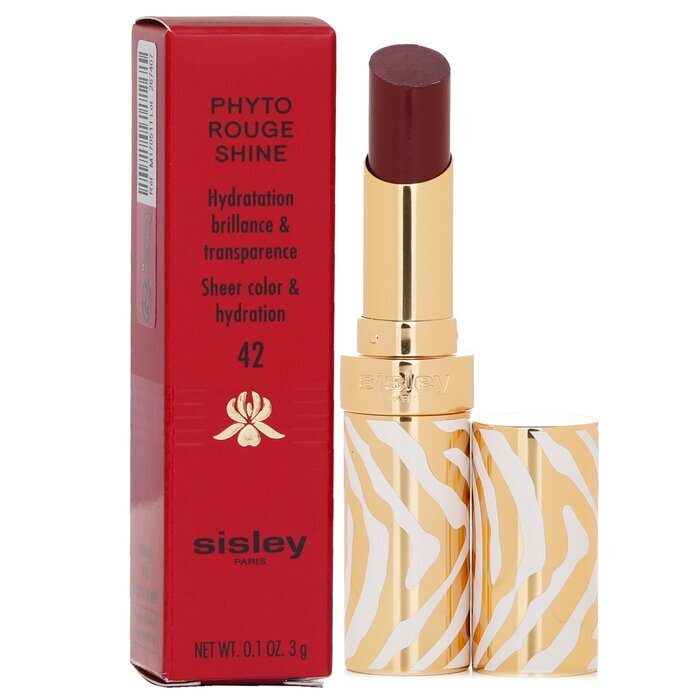 Sisley Phyto Rouge Shine Feuchtigkeitsspendender, glänzender Lippenstift – Nr. 42 Sheer Cranberry, 3 g/0,1 oz