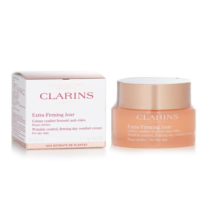 Clarins Extra Firming Jour Wrinkle Control, straffende Tagescreme – für trockene Haut, 50 ml