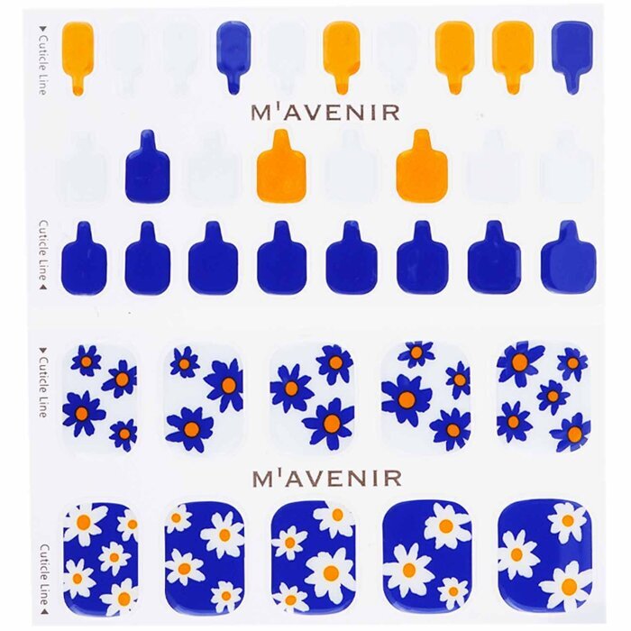 Mavenir Nagelaufkleber (gemustert) – # Daisy Flower Garden Pedi, 36 Stück