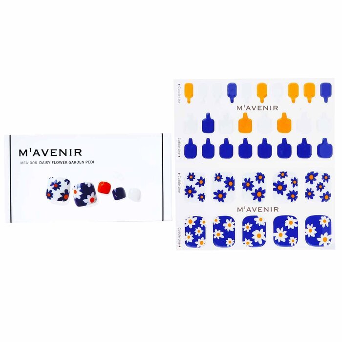 Mavenir Nagelaufkleber (gemustert) – # Daisy Flower Garden Pedi, 36 Stück