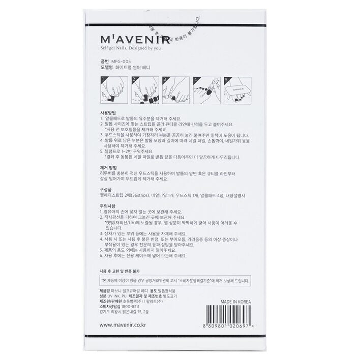 Mavenir Nagelaufkleber (verschiedene Farben) – # White Pearl Summer Pedi, 36 Stück