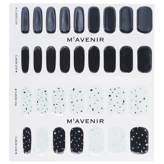 Mavenir Nagelaufkleber (Schwarz) – # Pebble In Black Nail, 32 Stück