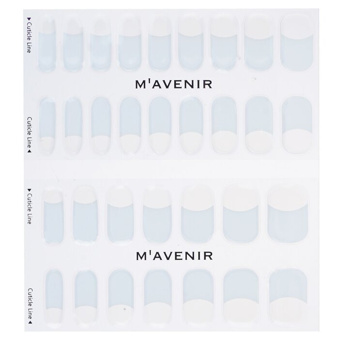 Mavenir Nagelaufkleber (weiß) – # Weißer tiefer French-Nagel, 32 Stück