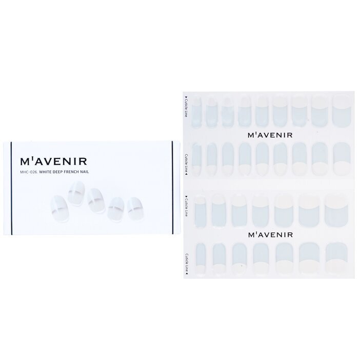 Mavenir Nagelaufkleber (weiß) – # Weißer tiefer French-Nagel, 32 Stück