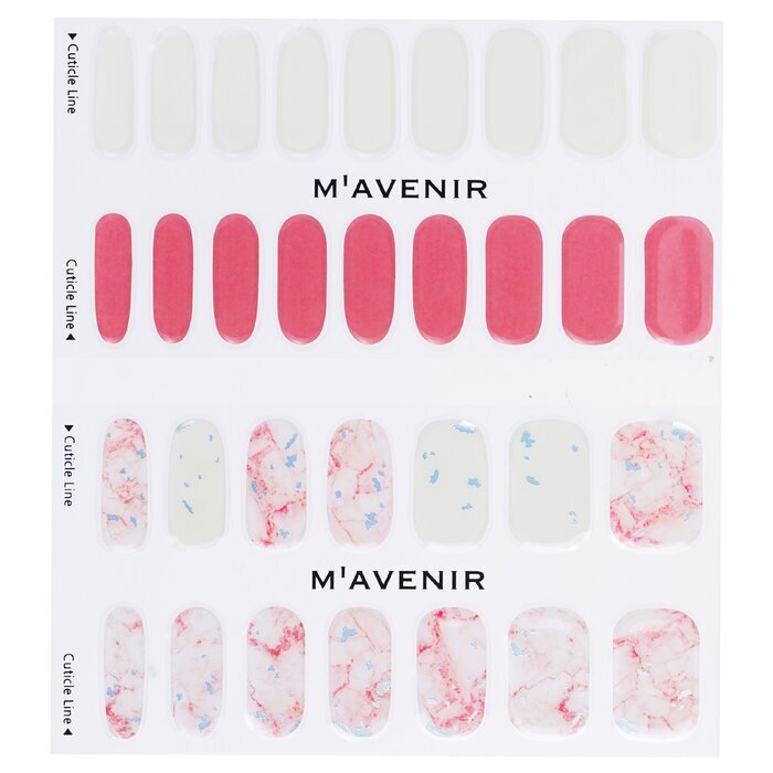 Mavenir Nagelaufkleber (Pink) – # Rosenquarz-Marmornagel, 32 Stück