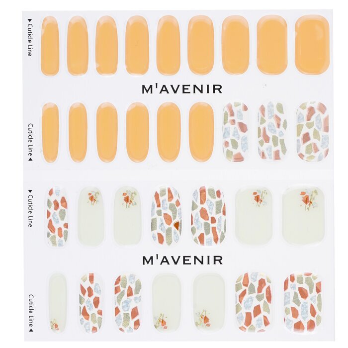 Mavenir Nagelaufkleber (Orange) – # Coral Shell Garden Nail, 32 Stück
