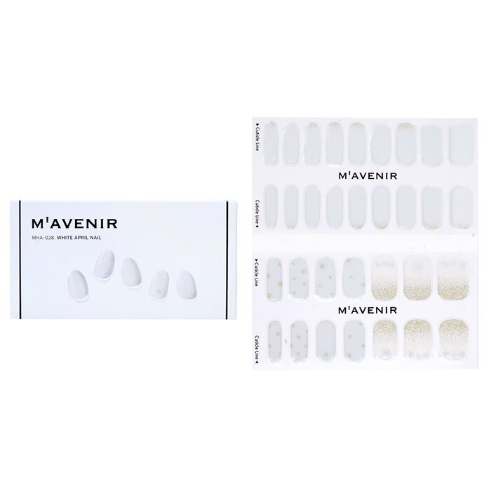 Mavenir Nagelaufkleber (weiß) – # White April Nail, 32 Stück