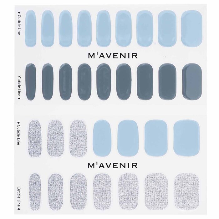 Mavenir Nagelaufkleber (blau) – # Brillante Rainy Blue Nail 32 Stück
