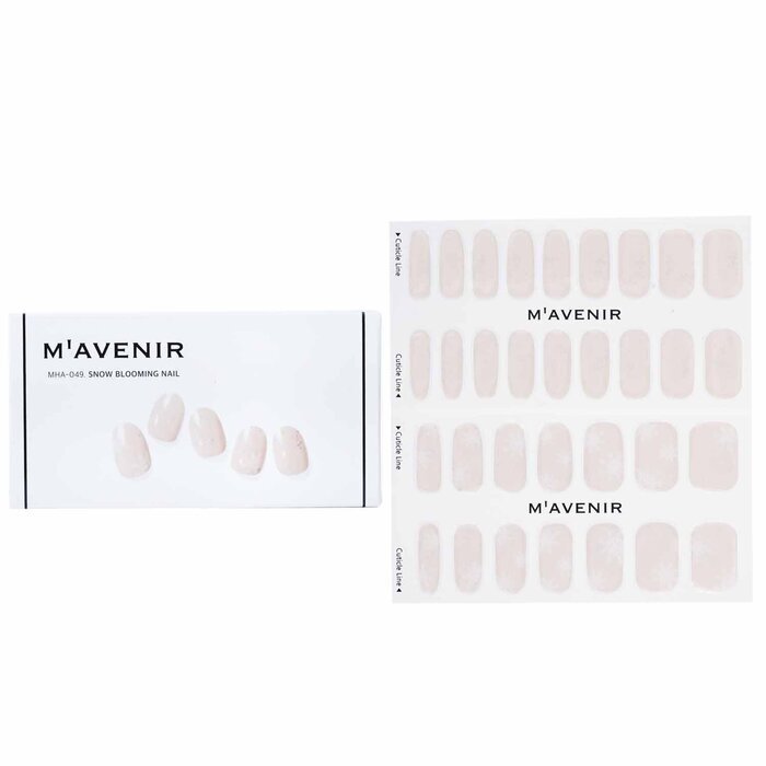 Mavenir Nagelaufkleber (weiß) – # Snow Blooming Nail, 32 Stück