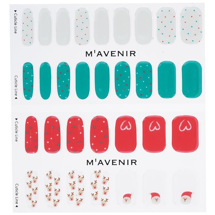 Mavenir Nagelaufkleber (verschiedene Farben) – Schöner Hirsch-Weihnachtsmann-Nagel, 32 Stück