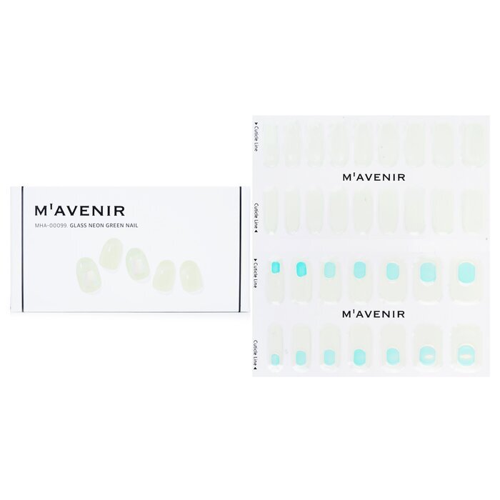 Mavenir Nagelaufkleber (Grün) – # Glas Neongrüner Nagel 32 Stück