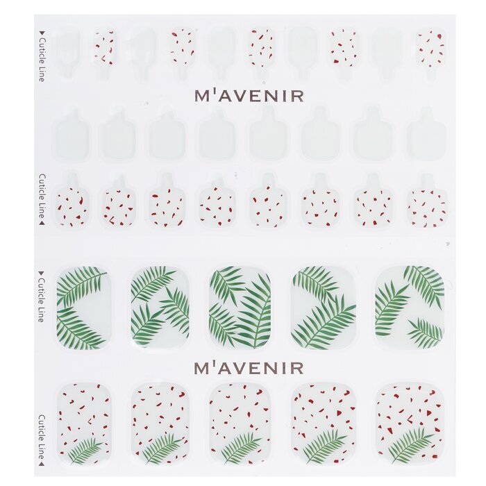 Mavenir Nagelaufkleber (gemustert) – # Greenery Pedi, 36 Stück