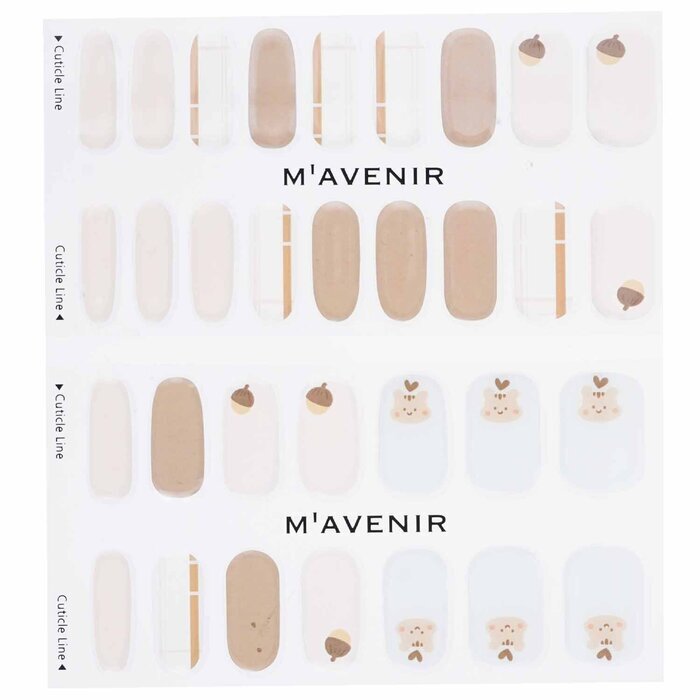 Mavenir Nagelaufkleber (verschiedene Farben) – „Eating Squirrel Nail“, 32 Stück