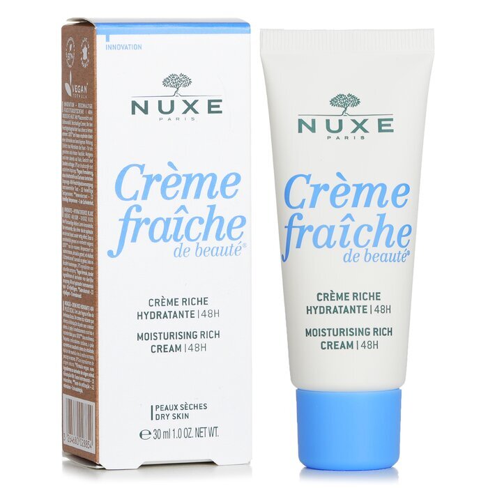 Nuxe Creme Fraiche De Beaute 48-Stunden-Feuchtigkeitscreme, reichhaltige Creme für trockene Haut, 30 ml