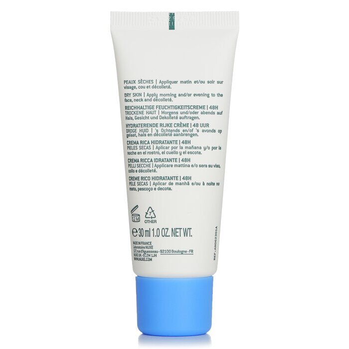 Nuxe Creme Fraiche De Beaute 48-Stunden-Feuchtigkeitscreme, reichhaltige Creme für trockene Haut, 30 ml