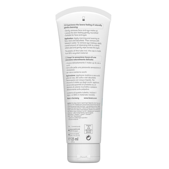 Lavera Basis Sensitiv Reinigungsmilch - Bio-Aloe Vera & Bio-Sheabutter (Für trockene und empfindliche Haut) 125ml/4oz