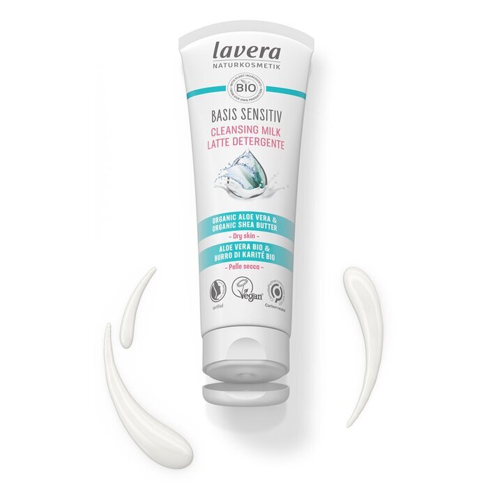 Lavera Basis Sensitiv Reinigungsmilch - Bio-Aloe Vera & Bio-Sheabutter (Für trockene und empfindliche Haut) 125ml/4oz