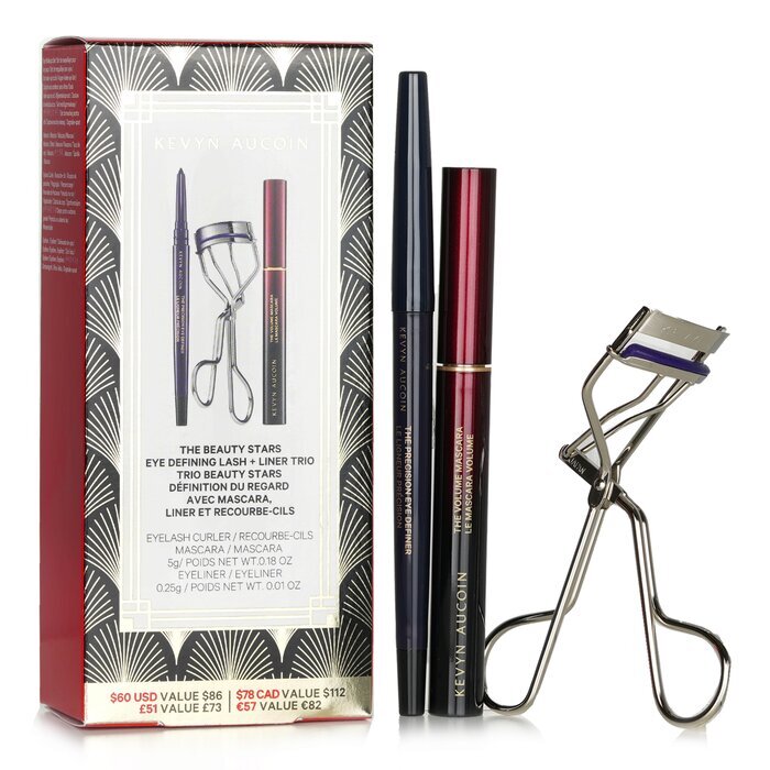 Kevyn Aucoin The Beauty Stars: Eye Defining Lash + Liner Trio: 1x Wimpernzange + 1x Mascara + 1x Eyeliner 3-tlg.