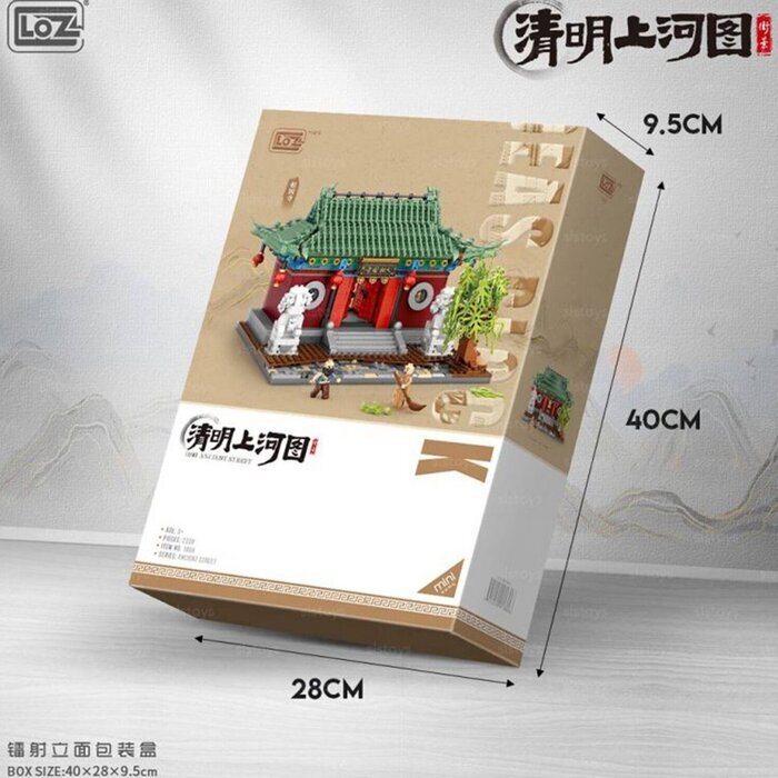 LOZ Mini Blocks - Qingming Upper River Map - Shokokuji Temple Building Bricks Set 40 x 28 x 9.5cm
